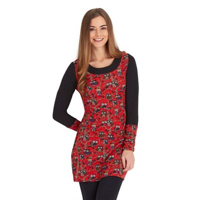 Red twit two owl tunic